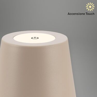 Світлодіодна настільна лампа Briloner бездротова з сенсорним керуванням, димування, регульована висота, бежева 36x10.5 см