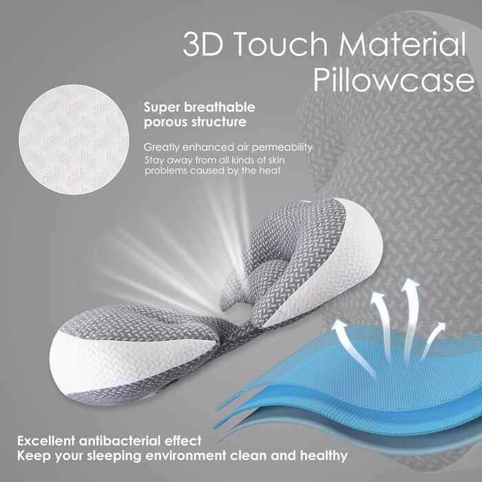 Тілопідтримуючий подушок для вагітних Chilling Home, подушка для сну на бік, регульована та портативна, для жінок та тих, хто спить на боці, з дихаючим чохлом (рожевий)