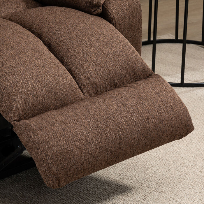 HOMCOM Electric TV Recliner with Lift Assist, Recliner with Remote Control, Power Cord, 58W, Brown, Steel, Polyester, 92 x 95 x 107 cm | Aosom