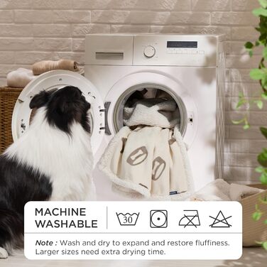 Водонепроникний коврик для собак BEDSURE, 127x102 см, Sherpa Fleece, для великих собак, миючий, кремовий колір