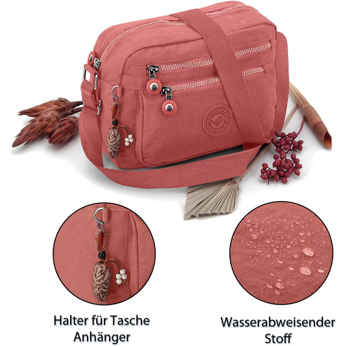 Сумка через плече жіноча та підліткова ekavale Koralle з водовідштовхувального нейлону