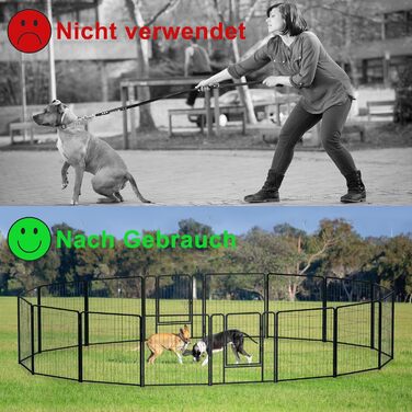 Вольєр для цуценят/маленьких собак 80x65 см, розкладний, з дверима та ґрунтовими анкерами, для внутрішнього/зовнішнього використання, вологостійкий