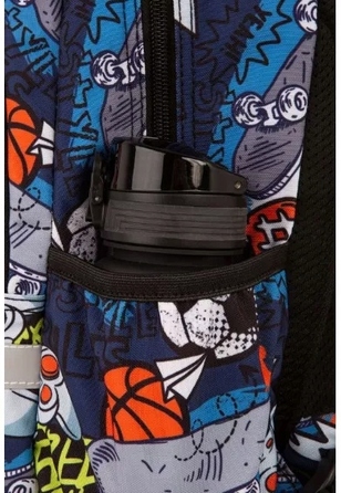 Багатовідсіковий шкільний рюкзак CoolPack, чорний, багатоколірний, 19 л