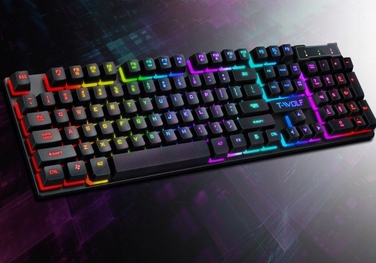 Мембранна підсвічена клавіатура T-WOLF TF20, USB, чорна