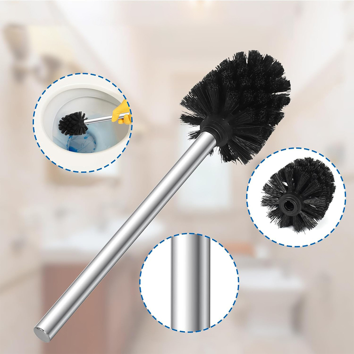 Тримач для туалетного паперу та йоржик 2в1, підлоговий стійка для ванної кімнати, сріблястий, 66 см