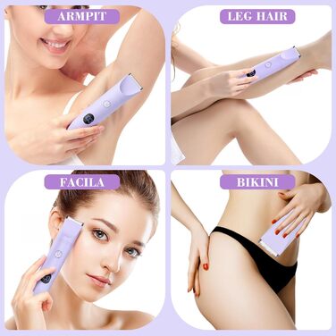 Електричний жіночий епілятор 3-в-1 MIFXIN для бікіні, тіла, обличчя. Вологостійкий IPX6. Фіолетовий