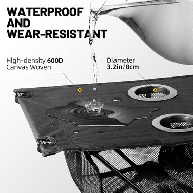 Складаний туристичний столик Zune Lotoo для кемпінгу, пікніків та риболовлі (60x40x40 см)