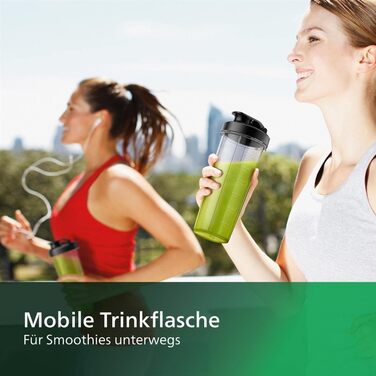 Philips Blender and Smoothie Maker – 1000W, 2-Liter Glass Jar, HomeID App, Variable Speed, ProBlend Crush, Drinking Cups (HR3573/90)