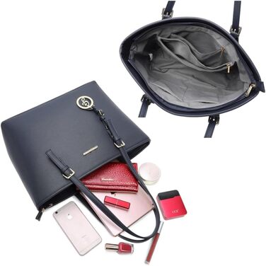 Сумка жіноча Gallantry Paris Shopper синя для документів A4 з блискавкою - сумка для роботи, навчання, плечова