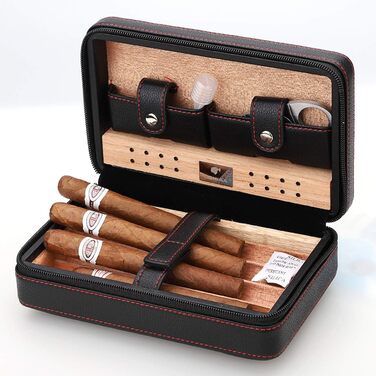 Чохол для сигар Time C Club з натуральної шкіри, портативний, з різаком та зволожувачем, подарунок для друзів нареченого, на день народження, на День батька, на річницю