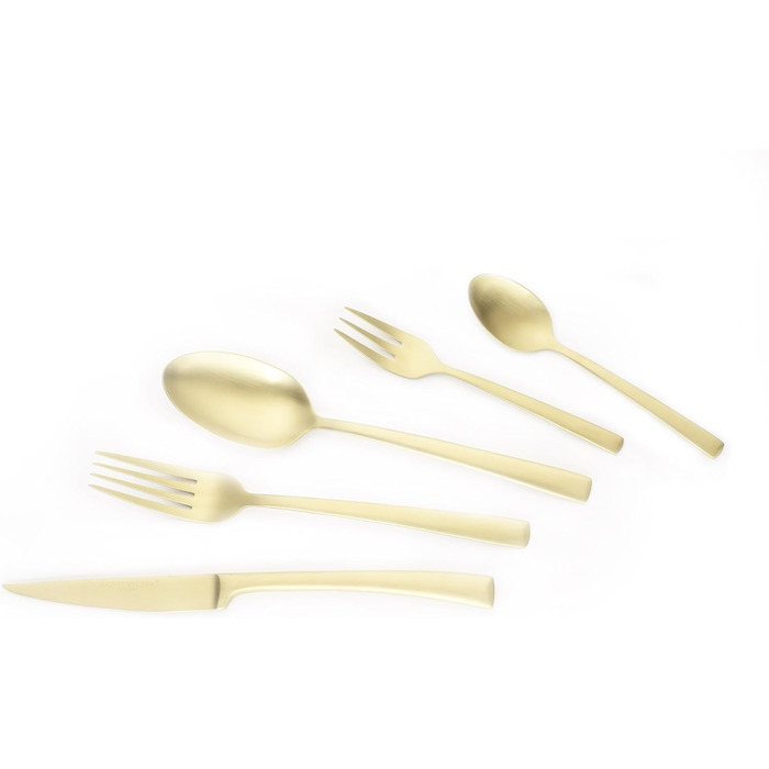 ECHTWERK Avelino Flatware Set, Gold Edition, 20-piece, Dinnerware for up to 4 people, 18/10 Stainless Steel, Matte Finish, High-Quality Cutlery Set, for Dining Table, Table Decoration for Weddings & Festive Occasions