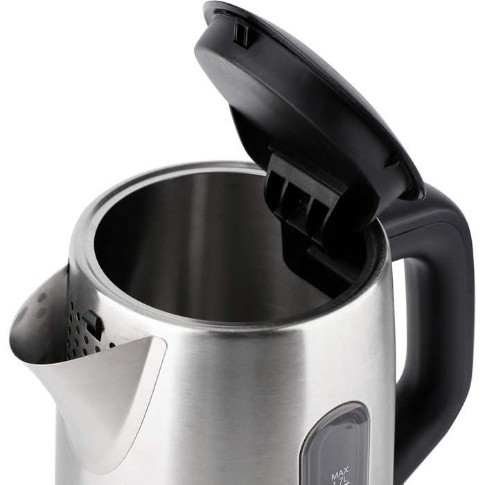 Електричний чайник EMERIO з об'ємом 1.7 л, синя LED-підсвітка, 360° підставка, скло Borosilikat, без BPA, WK-119988.7