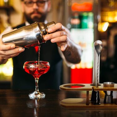 Набір шейкер для коктейлів, 5 предметів, 750 мл, нержавіюча сталь, професійний барменський набір, комплект для приготування Мартіні, барний інструмент для дому, з книгою рецептів (сріблястий)