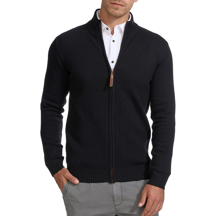 Кардиган чоловічий Indicode INut з високим коміром та блискавкою | В'язана жилетка для чоловіків (S, Чорний)