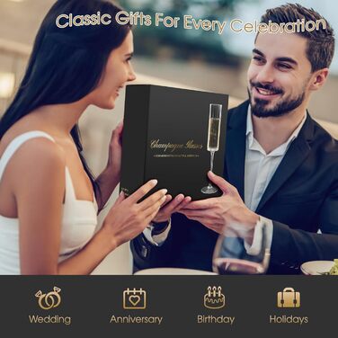 Набір елегантних келихів для шампанського Qulable - 4 шт.