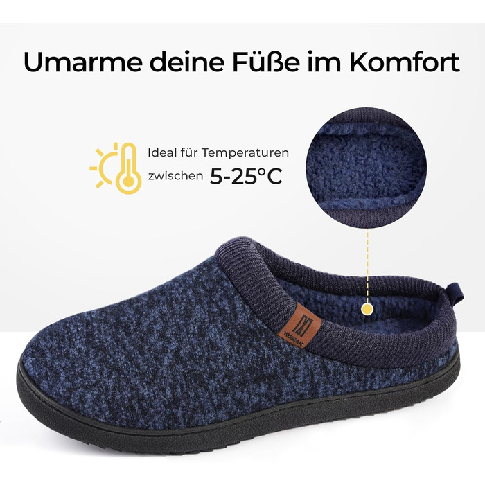 Чоловічі домашні тапочки MERRIMAC з Memory Foam, зручні та неслизькі