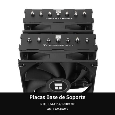 Thermalright Phantom Spirit 120 SE: Повітряний кулер для CPU з 7 heatpipes, 120mm вентилятором, технологією AGHP 4.0 та S-FDB підшипником. Сумісний з AMD AM4/AM5 та Intel 1700/1150/1151/1200 сокетами.