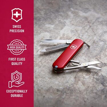Мультитул Victorinox Classic SD: Швейцарський ніж, 7 функцій, з пилочкою для нігтів