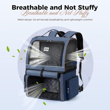 Подвійний рюкзак для котів на 2 котів - великий переносний рюкзак для котів/собак до 11 кг - блакитний