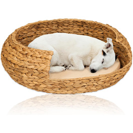 Dog bed, cat bed, Opal water hyacinth, natural, Size 5 (Ø 83 cm) (Size 2)