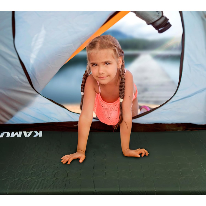 Каремат самонадувний KAMUI, 5 см, для кемпінгу (зелений)