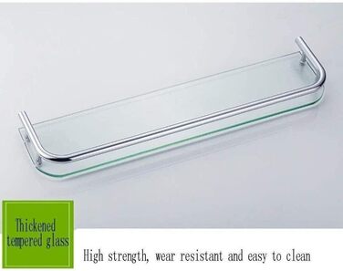 WDSOPK Bathroom Shelf 304 Stainless Steel Glass Shelf Bathroom Shelves Bathroom Wall Shelf (400mm)