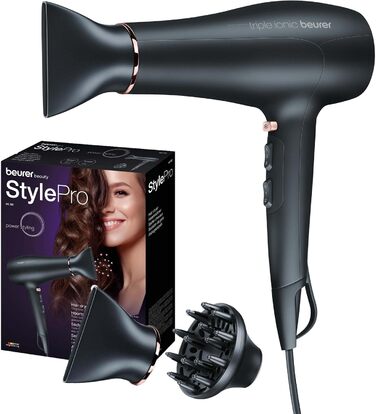 Фен Beurer HC 50 Ionen 2200 Вт з іонізацією, насадка для укладки та дифузор для об'єму