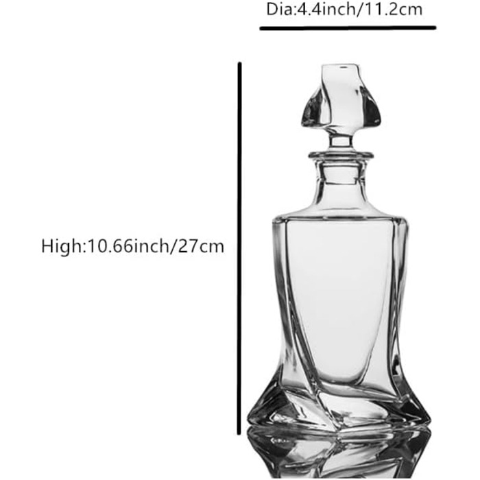Square Whiskey Decanter Set with 2 Glasses in Gift Box - Scotch, Whiskey & Wine Decanter for Men & Women