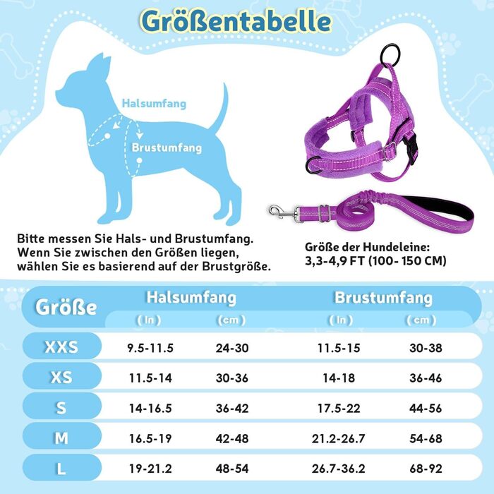 Шлейка для собак SlowTon з поводом, анти-тягнуча, регульована, світловідбиваюча, для цуценят та собак малих та середніх порід, безпечна, запобігає задушливості, зелена (XXS, фіолетова)