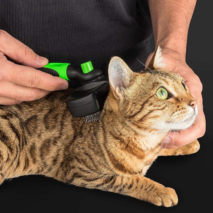 Щітка для собак та котів Golden Pets самоочисна, для короткої та довгої шерсті, для маленьких та великих тварин, швидке очищення + посібник з догляду