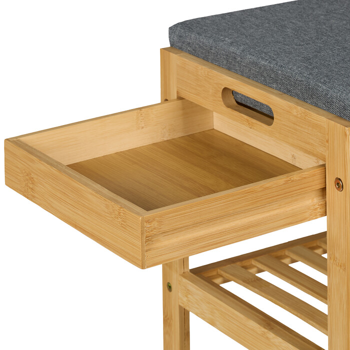Relaxdays Shoe Rack with Cushion and Drawer