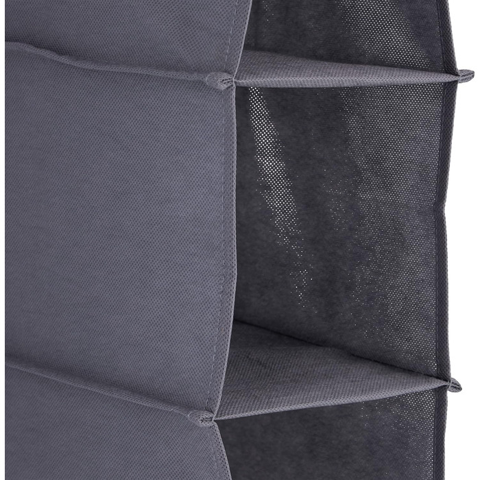 Настінна полиця Relaxdays для одягу, сіра, 6 відділень, 99x15x30 см, з гачками