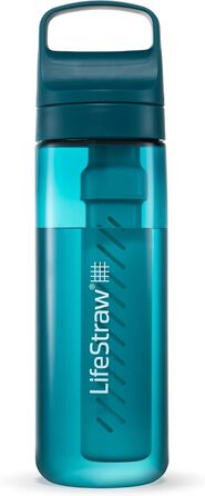 LifeStraw Go Series - BPA-free drinking bottle with water filter for travel and everyday use - removes bacteria, parasites, microplastics, and improves taste (Laguna Teal, 651 ml)