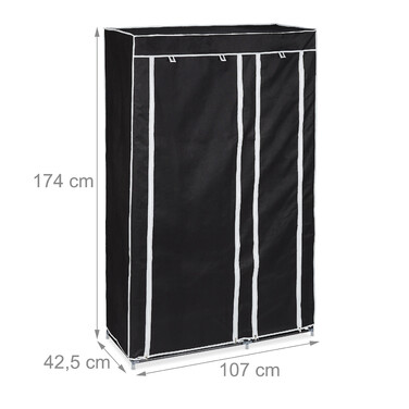 Large Fabric Storage Closet with Hanging Rod