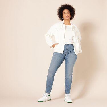 Джинси скінні жіночі Amazon Essentials з високою посадкою, світлий деним (38)