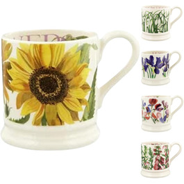 Emma Bridgewater Large 1/2 Pint, Cappuccino, Latte, Coffee, Teacup - Beautiful Mugs, Birthday Gift - Sunflower Coffee Mug, Ceramic Stoneware Coffee Cup