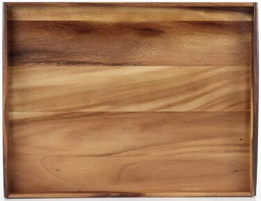 Zassenhaus Serving Tray Wood | rectangular | with carrying handles | 53×41×7cm | Tea Tray | made of sustainably grown acacia wood (pack of 2)