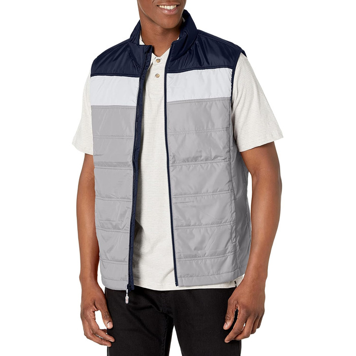 Чоловіча вітростійка куртка CBUK Thaw Inulated з утеплювачем та кольоровими блоками, чорна (3XL, Бетон)