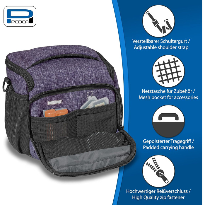 Сумка для DSLR камери PEDEA з водонепроникним чохлом (фіолетовий)