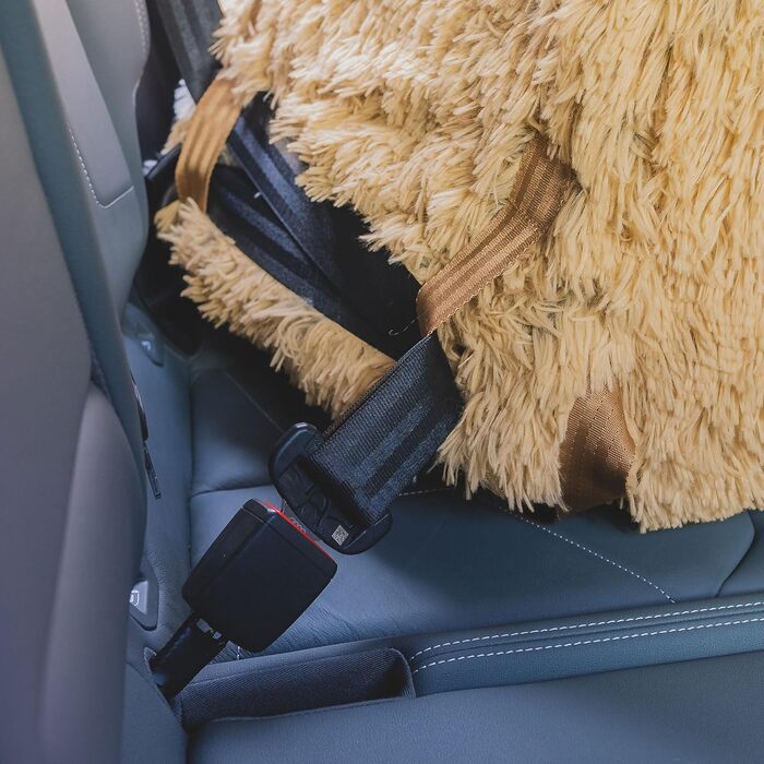 Автокрісло для собак та котів Bella Teddy, чорне, з штучної шкіри, 55x55 см, універсальне, миється