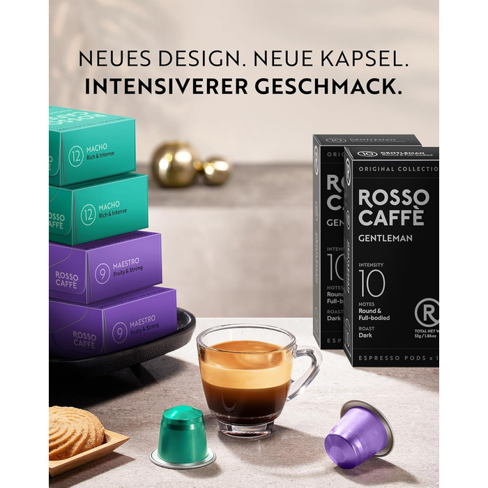 Капсули кави ROSSO CAFFÈ Nespresso 'Extra Dark', 120 шт. - 3 преміум-суміші, сумісні з Nespresso