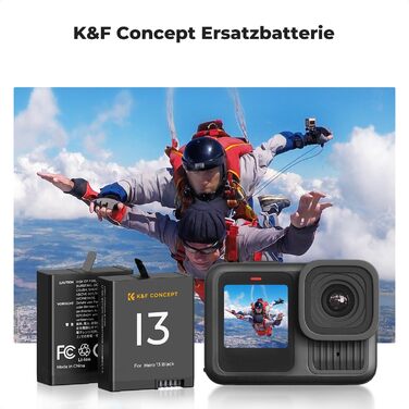 Акумулятор K&F Concept Hero 13 для GoPro 13 Black 2100mAh + LED Зарядний пристрій (3 слоти, органайзер)