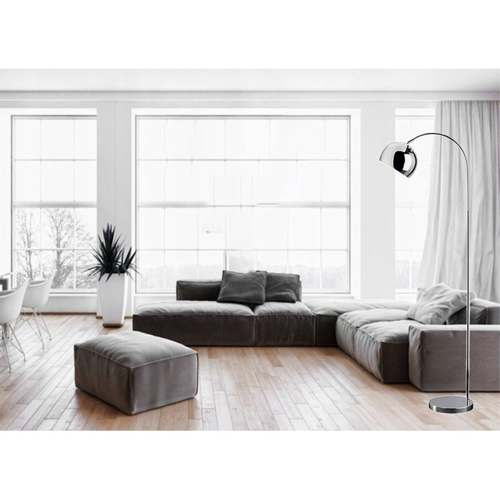Підлогова лампа Krislamp Aura E27 40 Вт, срібляста