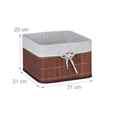 Relaxdays Bamboo Storage Basket Set