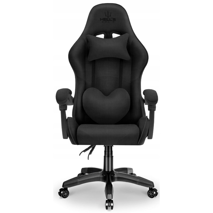 Ігрове офісне крісло HELL'S CHAIR Rainbow Black, обертове, тканина