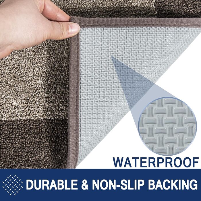 Привідільний килимок FCSDETAIL 60 x 90 см, вологопоглинаючий та антиковзаючий килим для вхідних дверей, прихована підкладка для бруду, що миється, для дому та собак