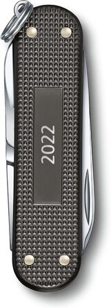 Нож VICTORINOX Classic SD Alox Limited Edition 2022, 5 функцій, Swiss Made, мультитул з ножицями, сірий, у подарунковій коробці