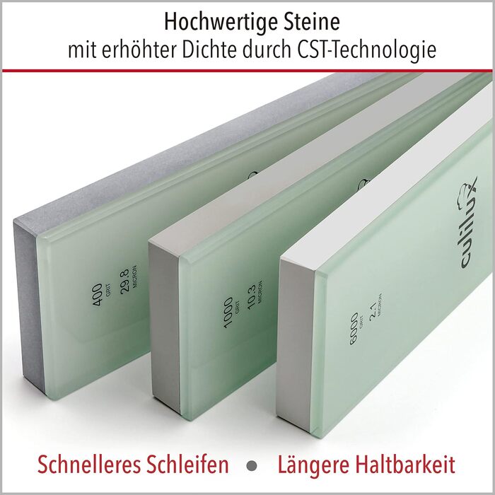 Набір точильних каменів Pro Schleifstein Profi Set XL: 400/1000/6000 гріт, шкіряна дошка, база з силіконовими фіксаторами, точилка, притискний камінь