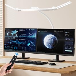 LED лампа для столу TYEE з регулюванням яскравості, 24W, 3 світлодіодні смуги, 1500LM, захист очей, денне світло, з пультом, 5 кольорів, 5 рівнів яскравості, для офісу та дому