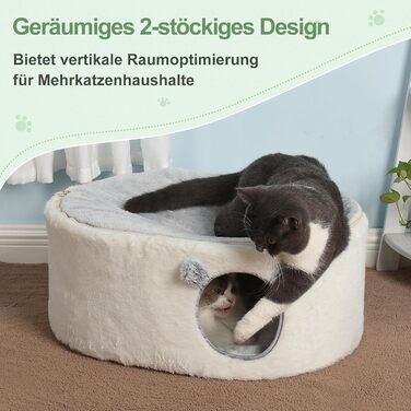 Кітчеве ліжко GUUSII HOME для котів: затишна печерка, м'яке гніздо, 60x45x27 см